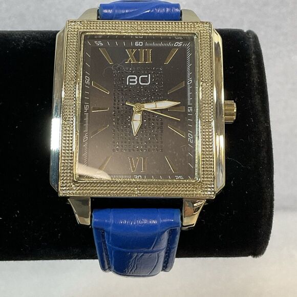 Buccati Diamonds Mens Watch Blue Wristband 3ATM Water Resistant M8018 GnuFashion - Picture 1 of 16
